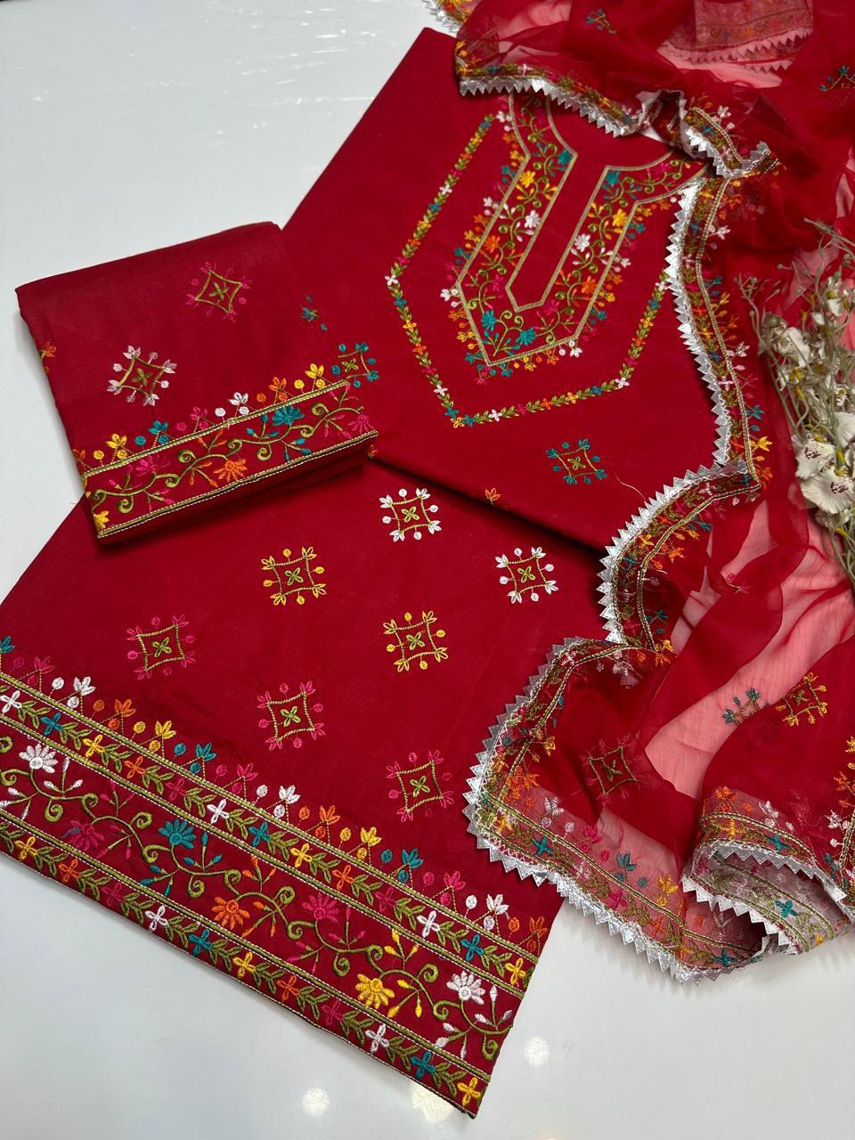 Maroon Embroidered Suit - 2026 Collection